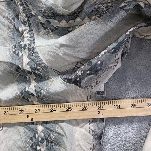 Wrangler Shirt Mens 2XL XXL Gray Blue Aztec Western Pearl Snap Long Sleeve - Picture 11 of 11